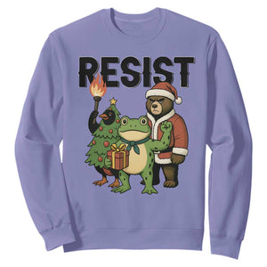 Portland Frog Protest Frogs Together Strong Sweatshirt Funny Holiday Gift TS12 Violet Print Your Wear