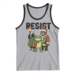 Portland Frog Protest Frogs Together Strong Tank Top Funny Holiday Gift TS12 Athletic Heather Black Print Your Wear