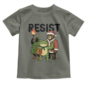 Portland Frog Protest Frogs Together Strong Toddler T Shirt Funny Holiday Gift TS12 Military Green Print Your Wear