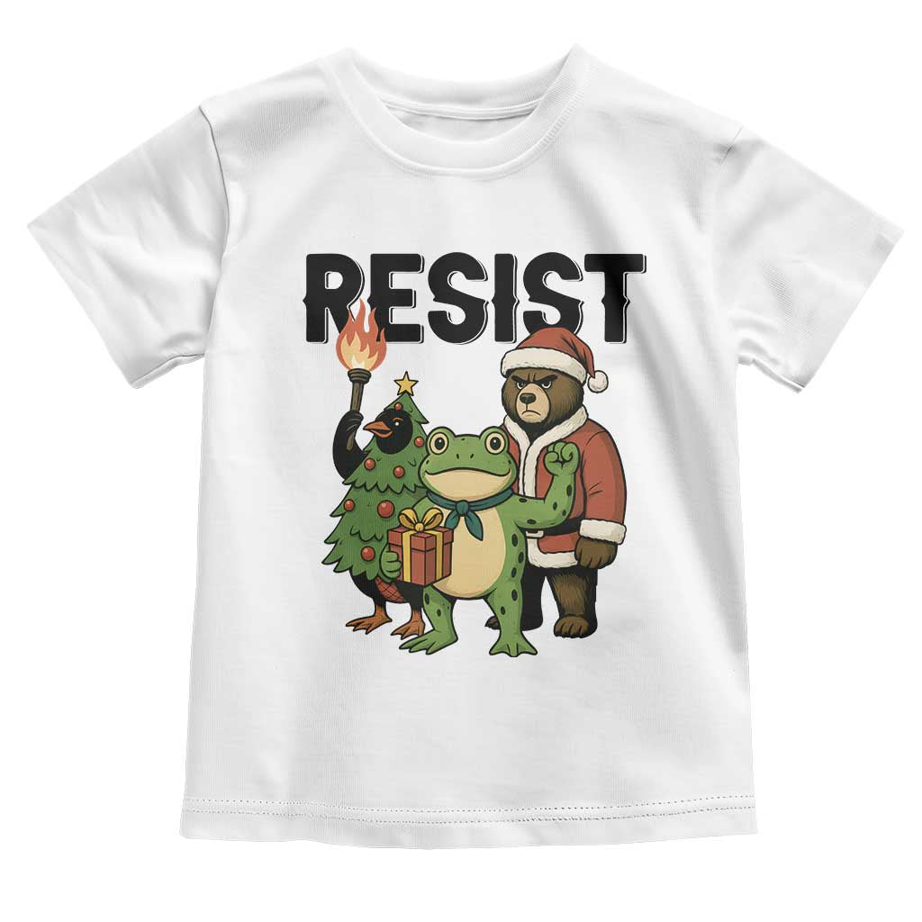 Portland Frog Protest Frogs Together Strong Toddler T Shirt Funny Holiday Gift TS12 White Print Your Wear
