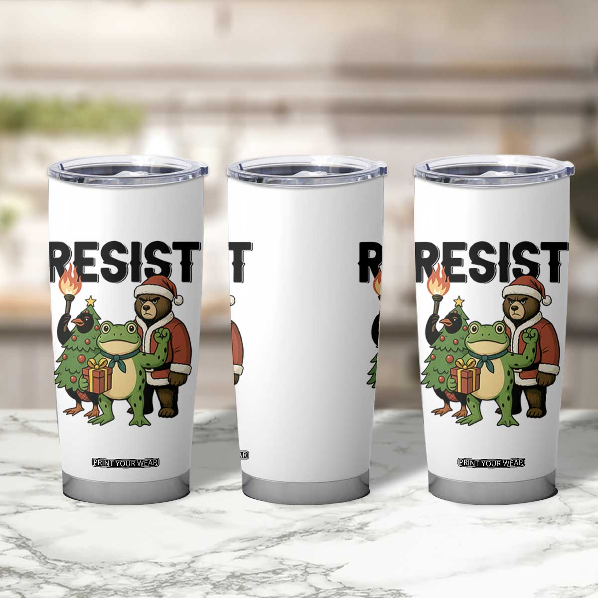 Portland Frog Protest Frogs Together Strong Tumbler Cup Funny Holiday Gift TS12 Print Your Wear