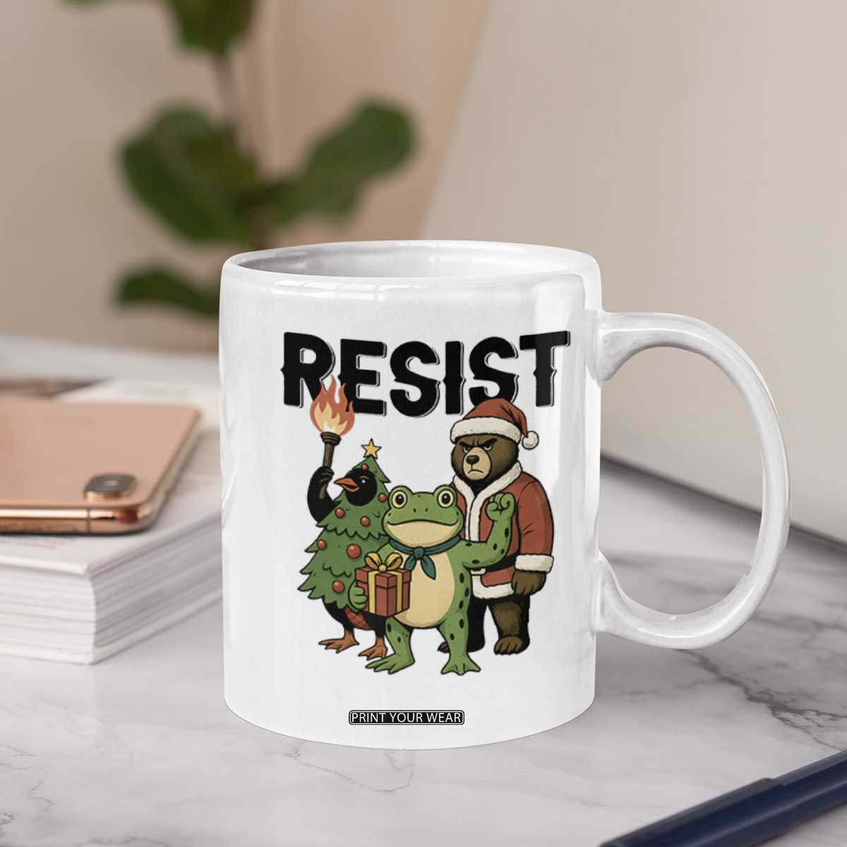 Portland Frog Protest Frogs Together Strong Coffee Mug Funny Holiday Gift TS12 Print Your Wear