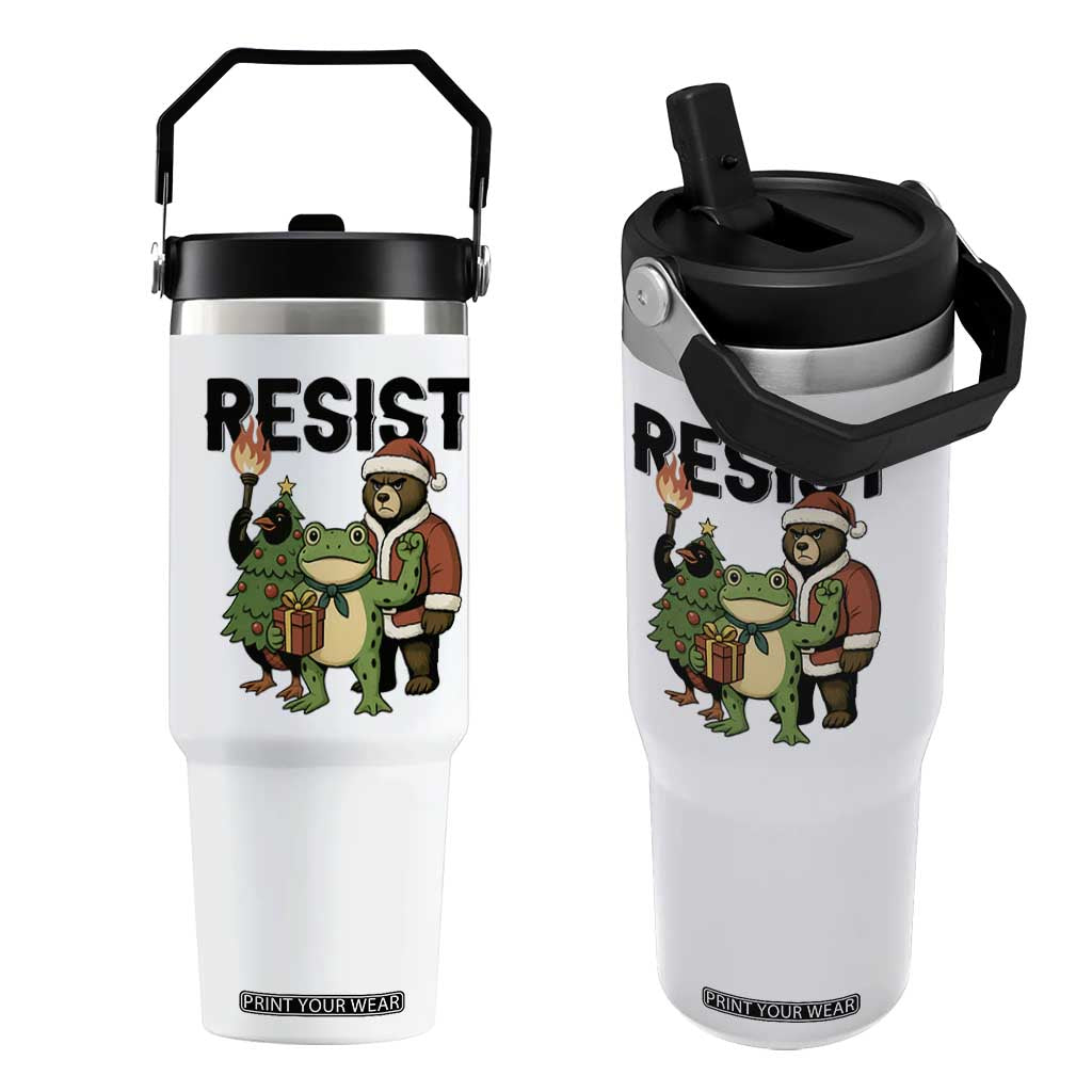 Portland Frog Protest Frogs Together Strong Flip Straw Tumbler Funny Holiday Gift TS12 One Size: 30 oz White Print Your Wear