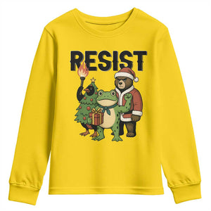 Portland Frog Protest Frogs Together Strong Youth Sweatshirt Funny Holiday Gift TS12 Daisy Print Your Wear