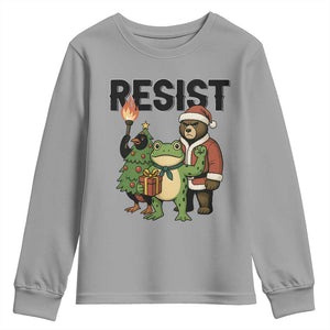 Portland Frog Protest Frogs Together Strong Youth Sweatshirt Funny Holiday Gift TS12 Sport Gray Print Your Wear
