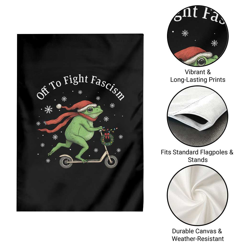 Portland Frog Protest Off To Fight Fascism Garden Flag Funny Christmas Gift TS12 Print Your Wear