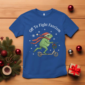 Portland Frog Protest Off To Fight Fascism T Shirt Funny Christmas Gift TS12 Royal Blue Print Your Wear