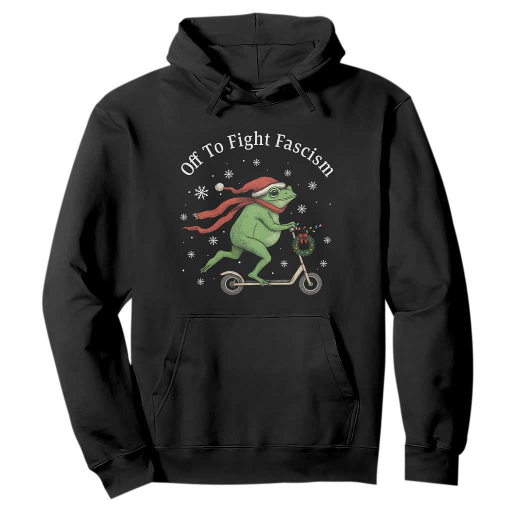 Portland Frog Protest Off To Fight Fascism Hoodie Funny Christmas Gift TS12 Black Print Your Wear