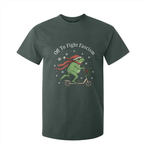 Portland Frog Protest Off To Fight Fascism T Shirt For Kid Funny Christmas Gift TS12 Dark Forest Green Print Your Wear