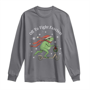 Portland Frog Protest Off To Fight Fascism Long Sleeve Shirt Funny Christmas Gift TS12 Charcoal Print Your Wear