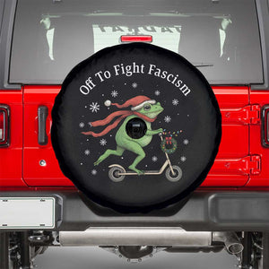 Portland Frog Protest Off To Fight Fascism Spare Tire Cover Funny Christmas Gift - Print Your Wear