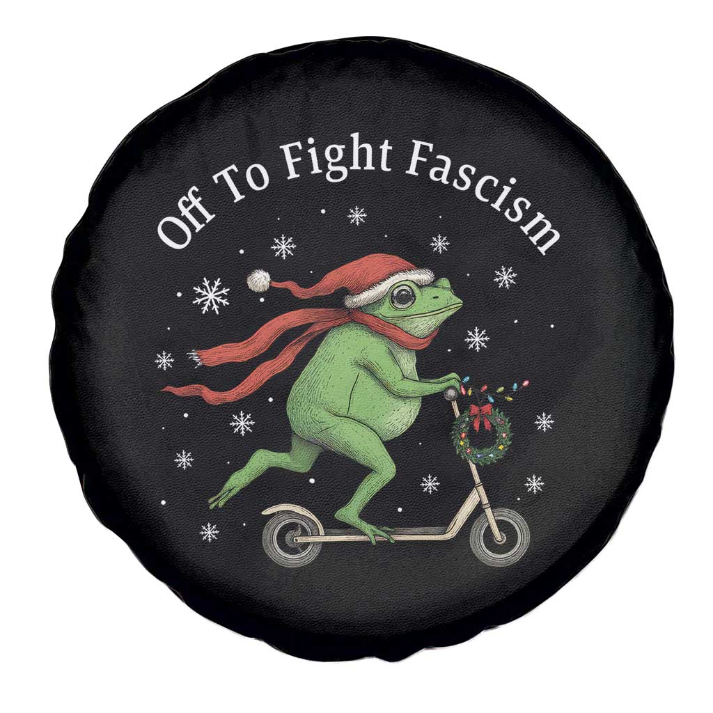 Portland Frog Protest Off To Fight Fascism Spare Tire Cover Funny Christmas Gift TS12 Print Your Wear