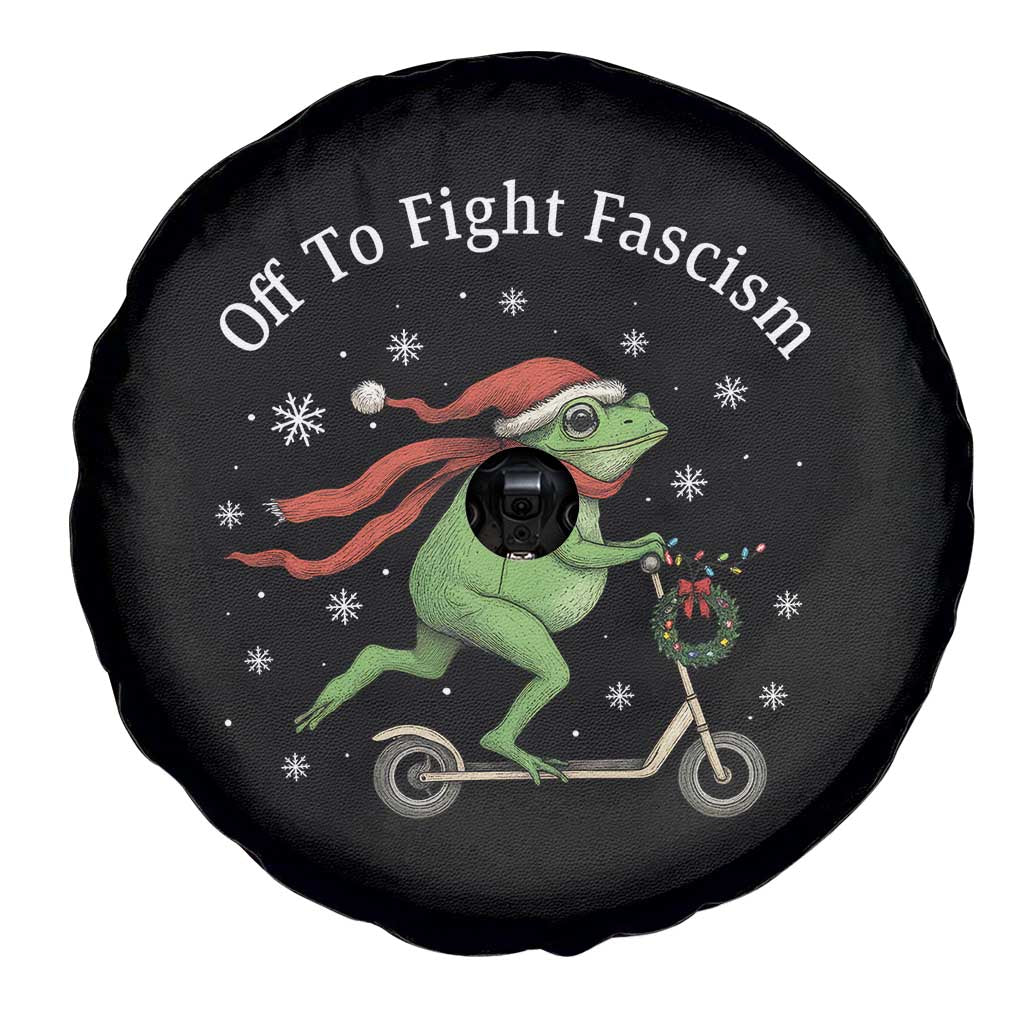 Portland Frog Protest Off To Fight Fascism Spare Tire Cover Funny Christmas Gift TS12 Print Your Wear