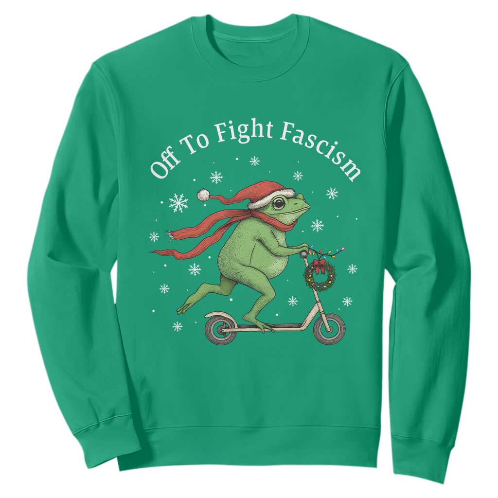 Portland Frog Protest Off To Fight Fascism Sweatshirt Funny Christmas Gift TS12 Irish Green Print Your Wear