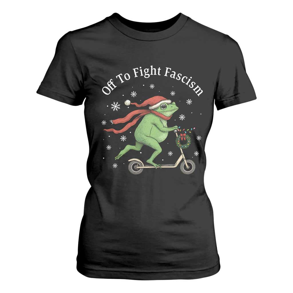 Portland Frog Protest Off To Fight Fascism T Shirt For Women Funny Christmas Gift TS12 Black Print Your Wear