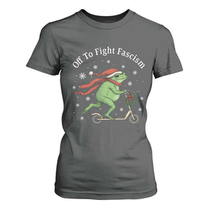 Portland Frog Protest Off To Fight Fascism T Shirt For Women Funny Christmas Gift TS12 Dark Heather Print Your Wear