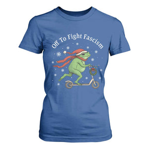 Portland Frog Protest Off To Fight Fascism T Shirt For Women Funny Christmas Gift TS12 Royal Blue Print Your Wear