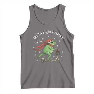 Portland Frog Protest Off To Fight Fascism Tank Top Funny Christmas Gift TS12 Deep Heather Print Your Wear