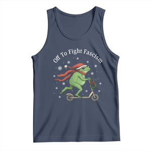 Portland Frog Protest Off To Fight Fascism Tank Top Funny Christmas Gift TS12 Navy Print Your Wear