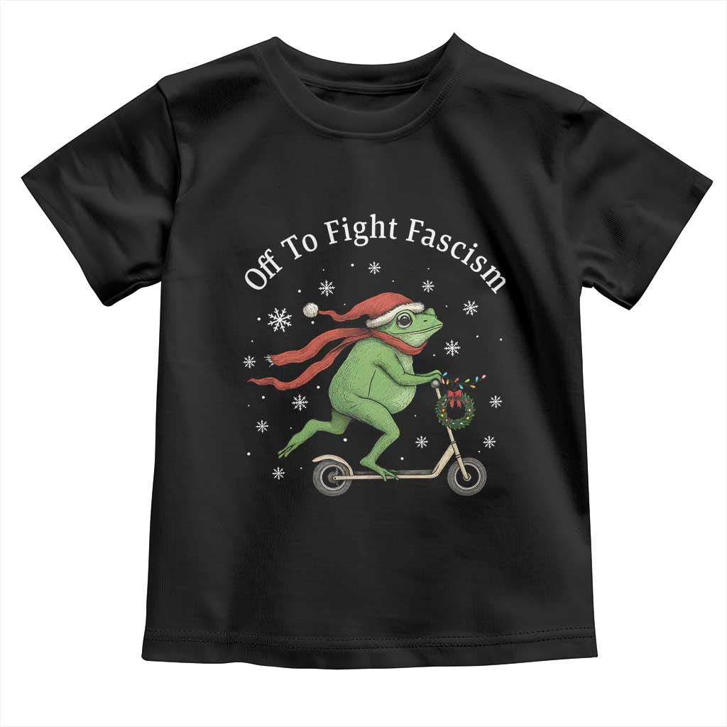 Portland Frog Protest Off To Fight Fascism Toddler T Shirt Funny Christmas Gift TS12 Black Print Your Wear
