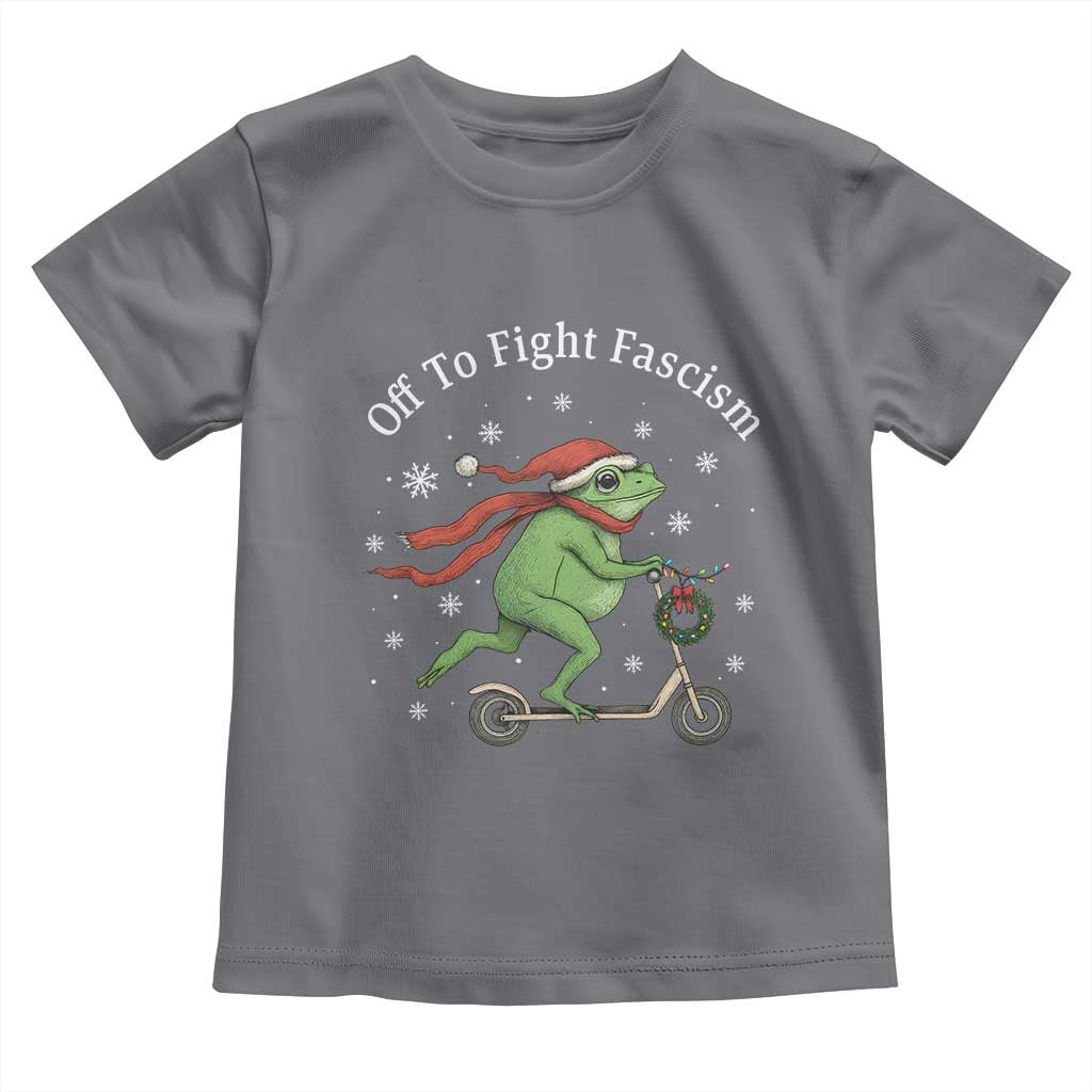 Portland Frog Protest Off To Fight Fascism Toddler T Shirt Funny Christmas Gift TS12 Charcoal Print Your Wear