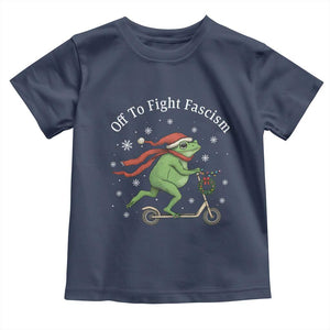 Portland Frog Protest Off To Fight Fascism Toddler T Shirt Funny Christmas Gift TS12 Navy Print Your Wear