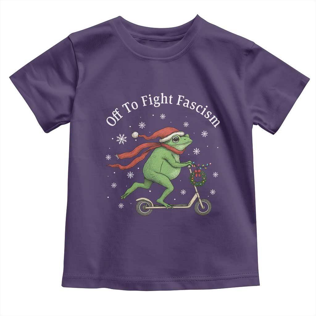 Portland Frog Protest Off To Fight Fascism Toddler T Shirt Funny Christmas Gift TS12 Purple Print Your Wear