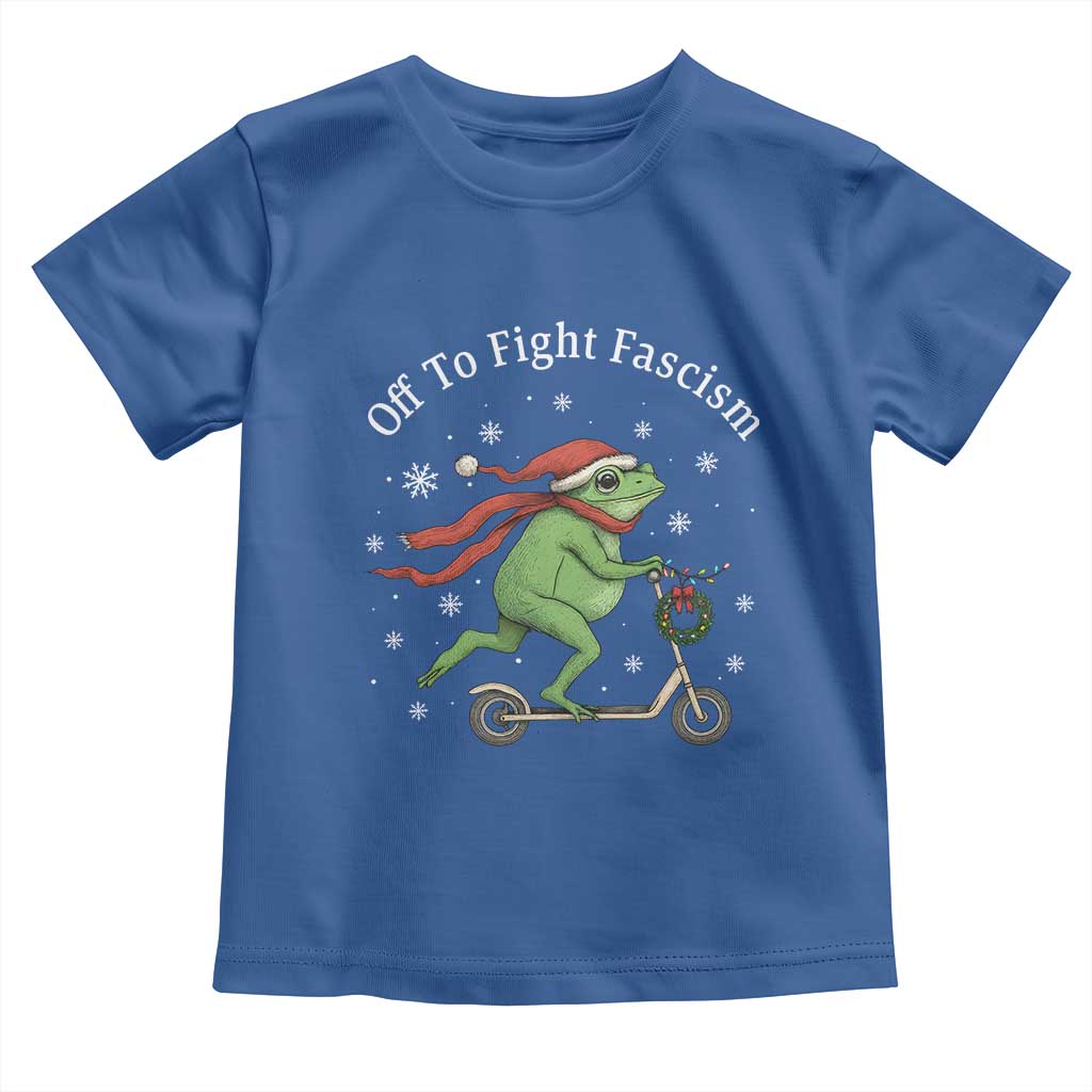 Portland Frog Protest Off To Fight Fascism Toddler T Shirt Funny Christmas Gift TS12 Royal Blue Print Your Wear