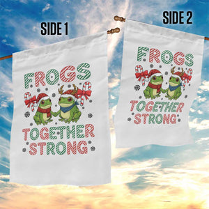 Frogs Together Strong Garden Flag Funny Portland Christmas Resist Gift - Print Your Wear