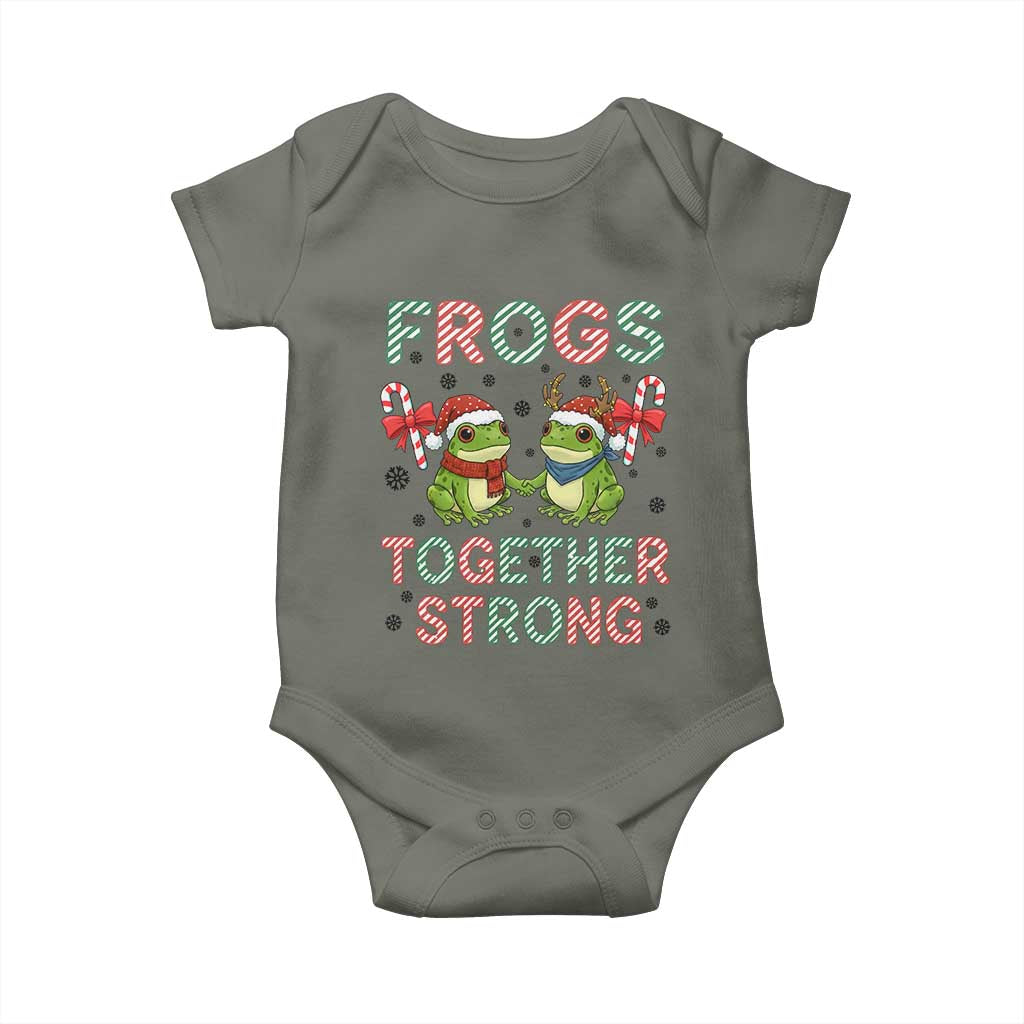 Frogs Together Strong Baby Onesie Funny Portland Christmas Resist Gift TS12 Military Green Print Your Wear