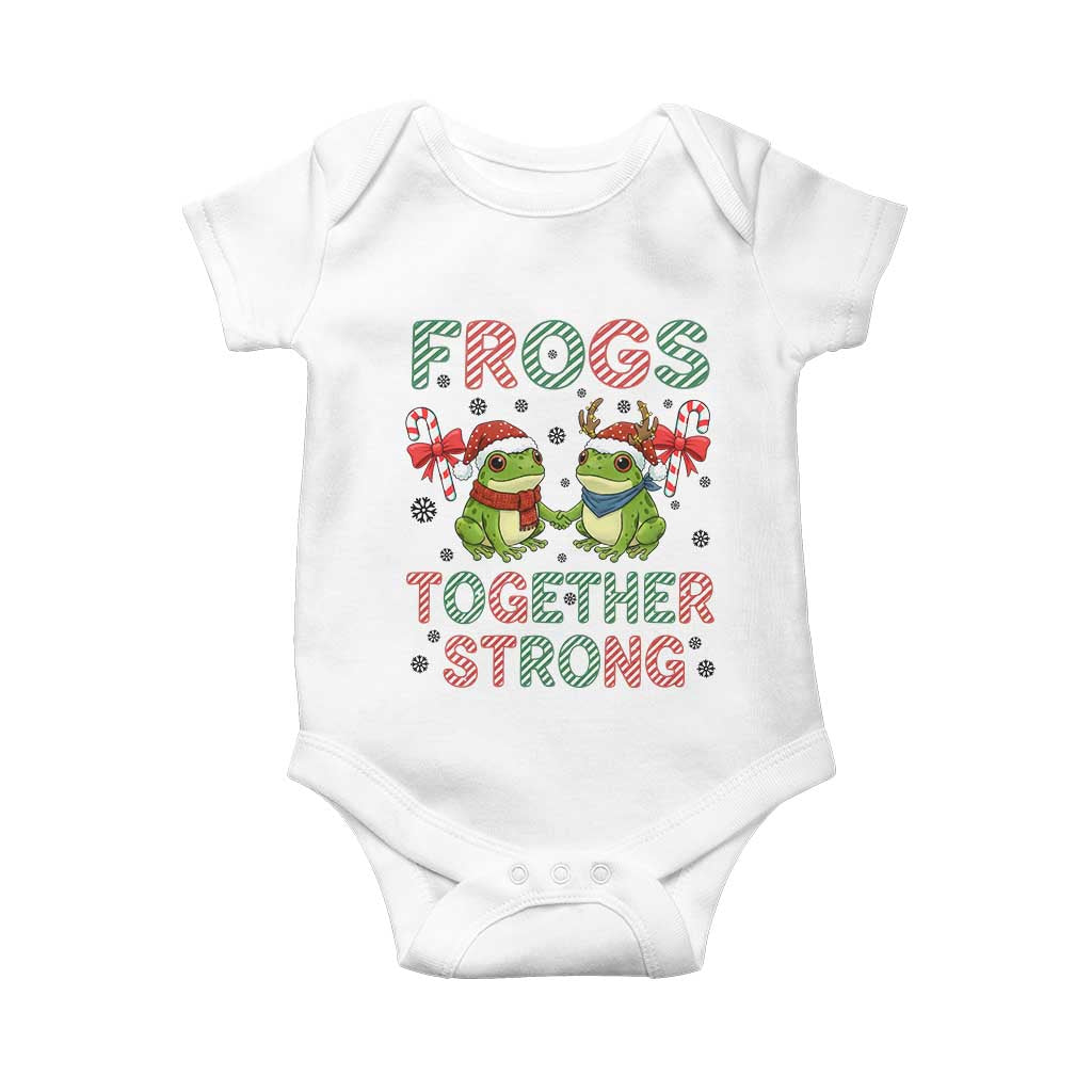 Frogs Together Strong Baby Onesie Funny Portland Christmas Resist Gift - Print Your Wear