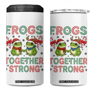 Frogs Together Strong 4 in 1 Can Cooler Tumbler Funny Portland Christmas Resist Gift - Print Your Wear