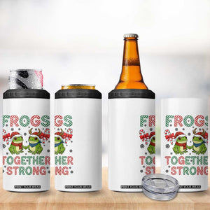 Frogs Together Strong 4 in 1 Can Cooler Tumbler Funny Portland Christmas Resist Gift - Print Your Wear