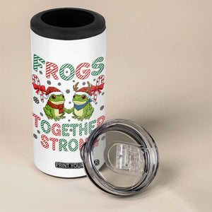 Frogs Together Strong 4 in 1 Can Cooler Tumbler Funny Portland Christmas Resist Gift - Print Your Wear