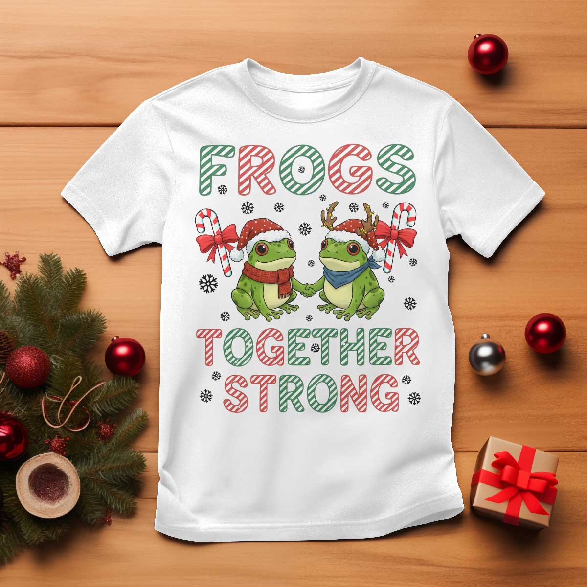 Frogs Together Strong T Shirt Funny Portland Christmas Resist Gift - Print Your Wear