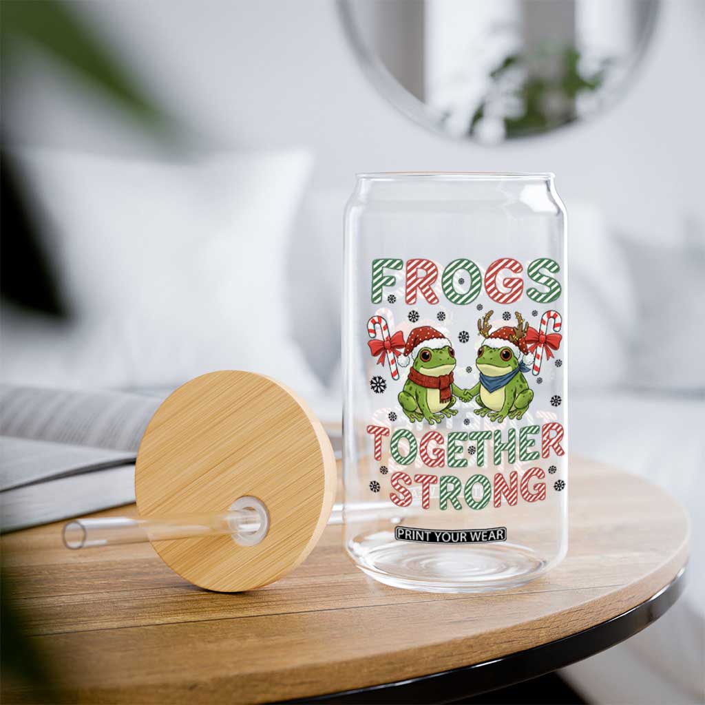 Frogs Together Strong Glass Can Funny Portland Christmas Resist Gift - Print Your Wear