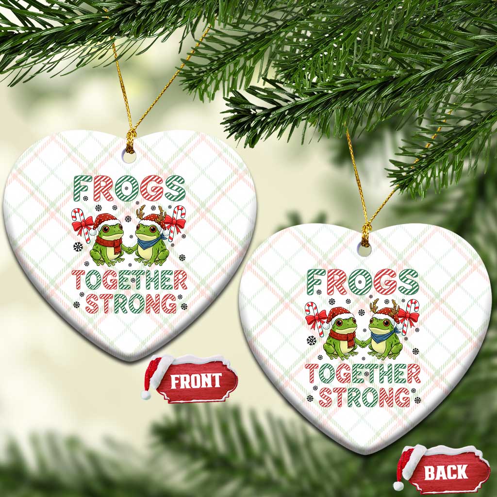 Frogs Together Strong Ceramic Ornament Funny Portland Xmas Resist Gift - Print Your Wear