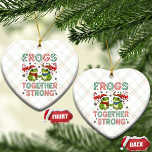 Frogs Together Strong Ceramic Ornament Funny Portland Xmas Resist Gift - Print Your Wear