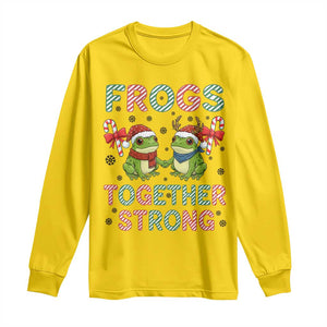 Frogs Together Strong Long Sleeve Shirt Funny Portland Christmas Resist Gift - Print Your Wear