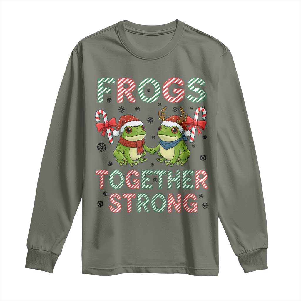 Frogs Together Strong Long Sleeve Shirt Funny Portland Christmas Resist Gift TS12 Military Green Print Your Wear