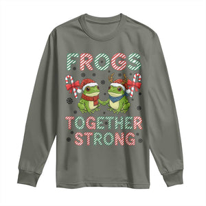 Frogs Together Strong Long Sleeve Shirt Funny Portland Christmas Resist Gift TS12 Military Green Print Your Wear