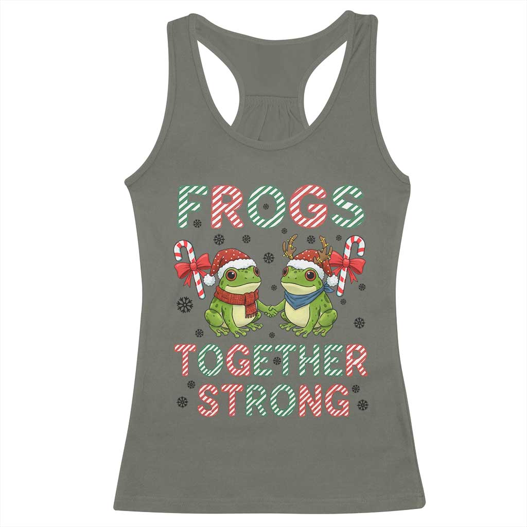 Frogs Together Strong Racerback Tank Top Funny Portland Christmas Resist Gift TS12 Military Green Print Your Wear