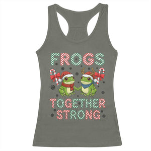 Frogs Together Strong Racerback Tank Top Funny Portland Christmas Resist Gift TS12 Military Green Print Your Wear