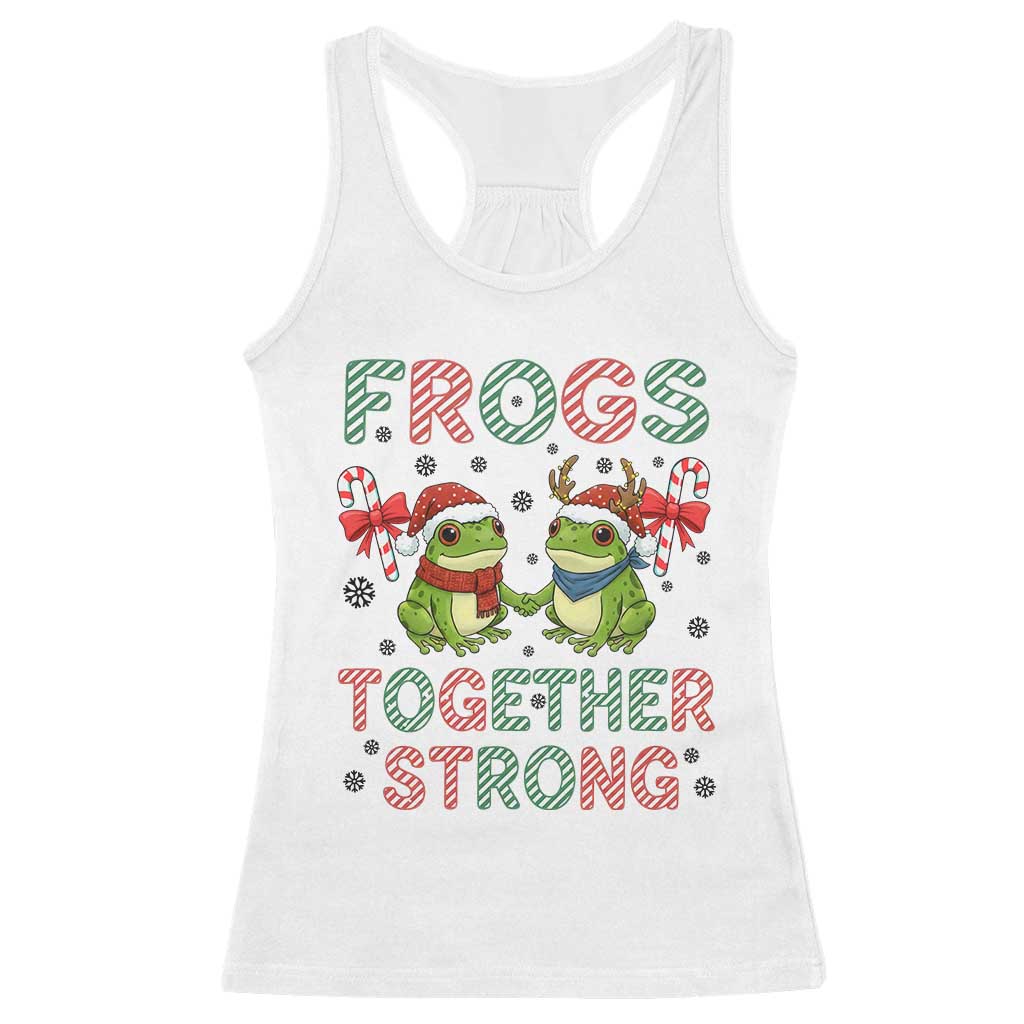 Frogs Together Strong Racerback Tank Top Funny Portland Christmas Resist Gift - Print Your Wear