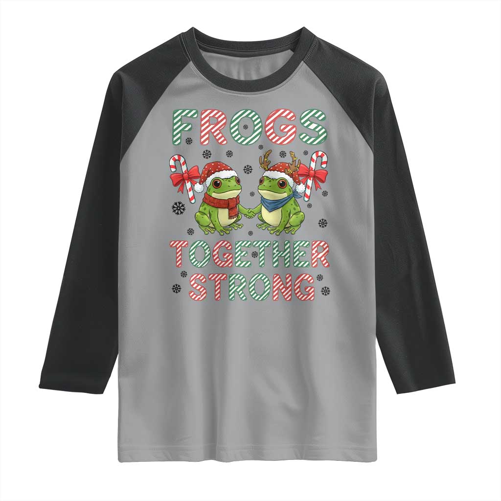 Frogs Together Strong Raglan Shirt Funny Portland Christmas Resist Gift TS12 Sport Gray Black Print Your Wear