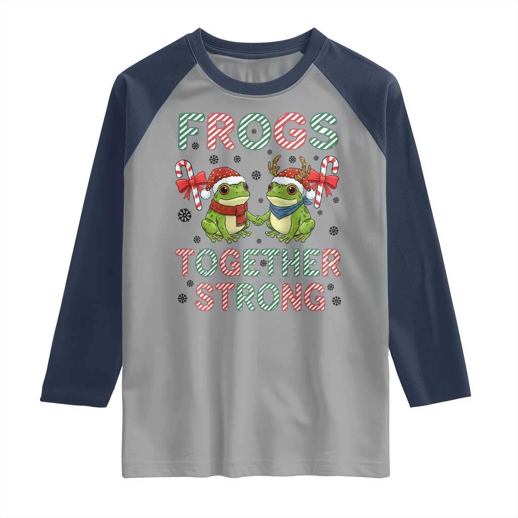 Frogs Together Strong Raglan Shirt Funny Portland Christmas Resist Gift TS12 Sport Gray Navy Print Your Wear