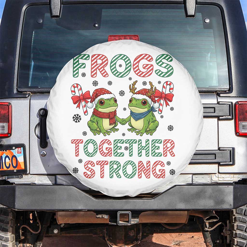 Frogs Together Strong Spare Tire Cover Funny Portland Christmas Resist Gift TS12 No hole White Print Your Wear