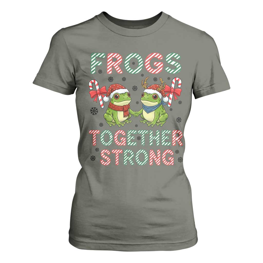 Frogs Together Strong T Shirt For Women Funny Portland Christmas Resist Gift TS12 Military Green Print Your Wear