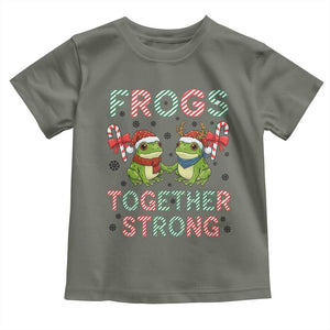 Frogs Together Strong Toddler T Shirt Funny Portland Christmas Resist Gift TS12 Military Green Print Your Wear