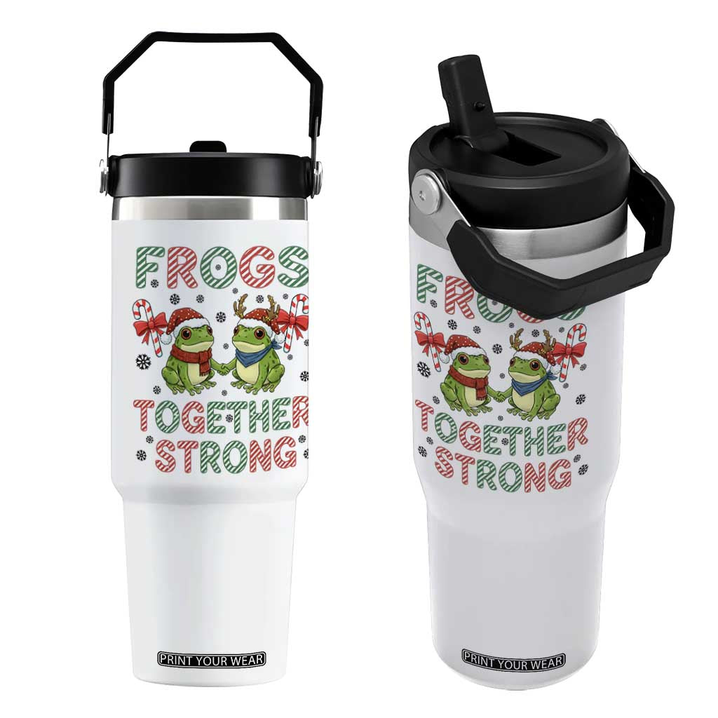 Frogs Together Strong Flip Straw Tumbler Funny Portland Christmas Resist Gift - Print Your Wear